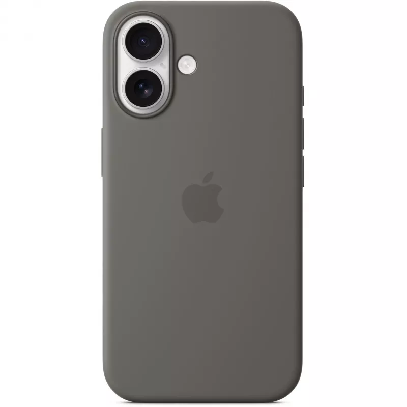 Hülle Apple iPhone 16 Silikon Case mit MagSafe Steingrau