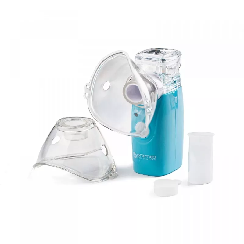 Dampfinhalator HI-TECH MEDICAL ORO-MESH batteriebetrieben Blau Weiß