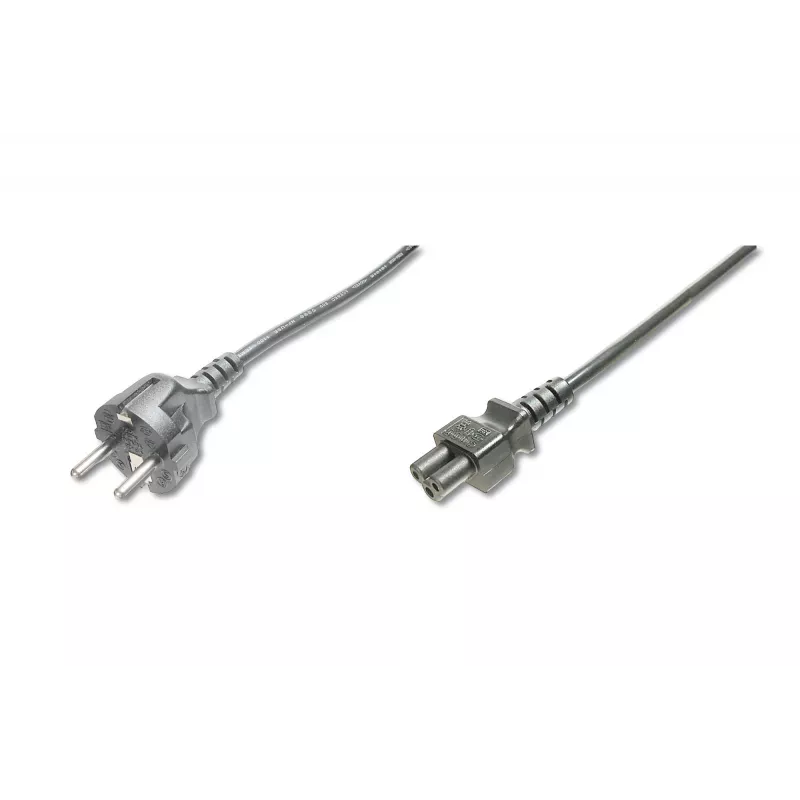 Assmann Stromkabel, Schuko - C5, Stecker/Buchse, 1,8m, H05VV-F3G 0,75 mm², schwarz (AK-440103-018-S)