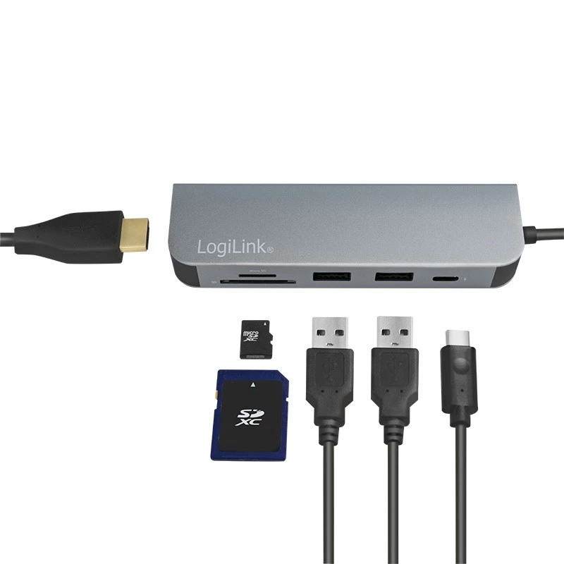 LogiLink UA0343 USB-C Multiport-Hub Aluminium USB 3.2 2nd Gen Mult