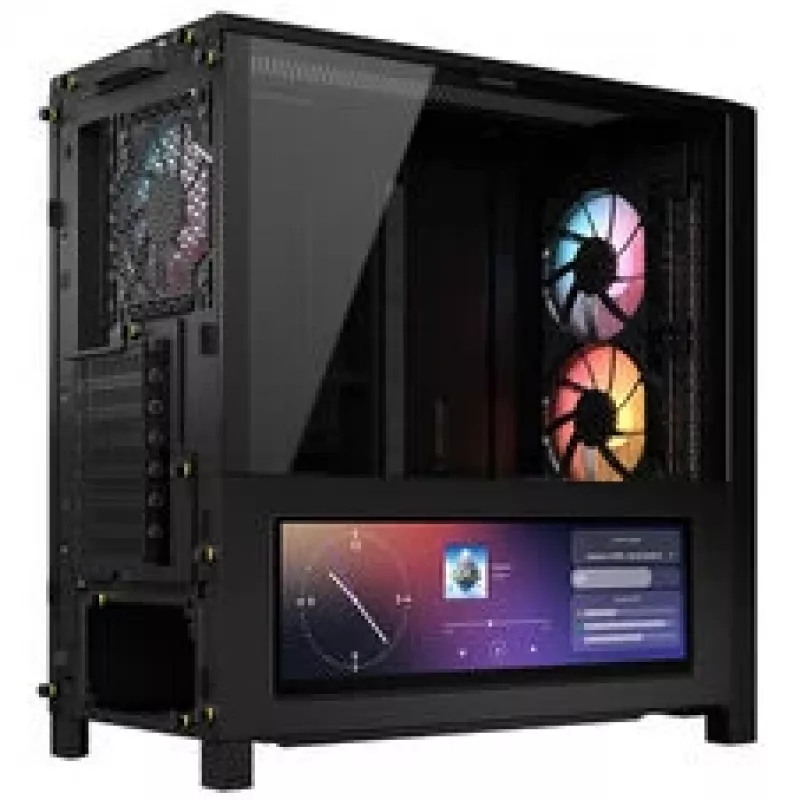Corsair FRAME 4000D LCD RS PC-Gehäuse, Midi-Tower, ATX, ARGB, gehärtetes Glas - schwarz