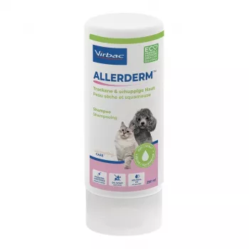 VIRBAC AllerDerm Shampoo für trockene und schuppige Haut bei Hunden und Katzen, 250 ml