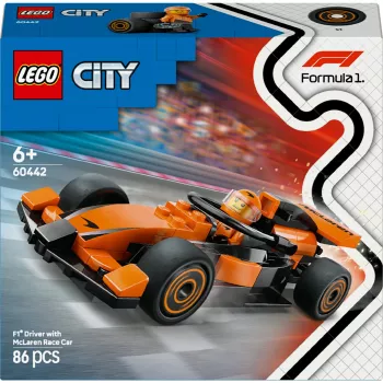 LEGO City F1 Racer McLaren Racing Car 60442 — Bauset, 86 Teile, 1 Minifigur, ab 6 Jahren