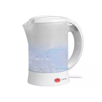 Elektrischer Wasserkocher LAFE LAFCZA45865, Edelstahl, 0,6 L, 600 W, hellgrau, klappbarer Verriegelungsdeckel