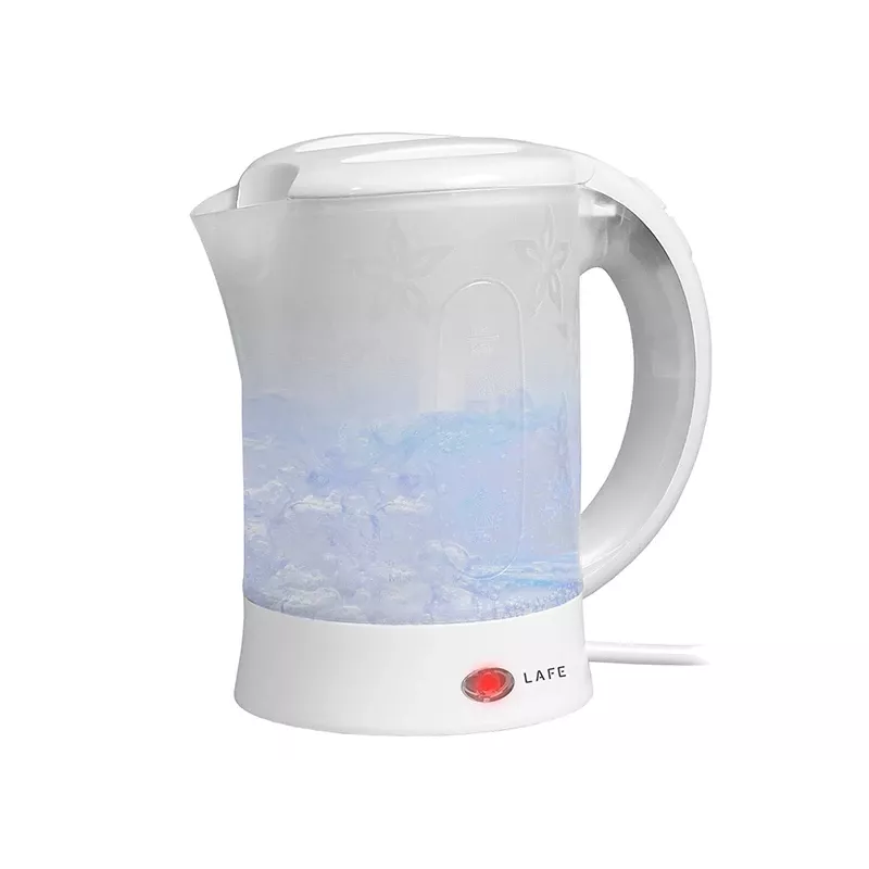 Elektrischer Wasserkocher LAFE LAFCZA45865, Edelstahl, 0,6 L, 600 W, hellgrau, klappbarer Verriegelungsdeckel