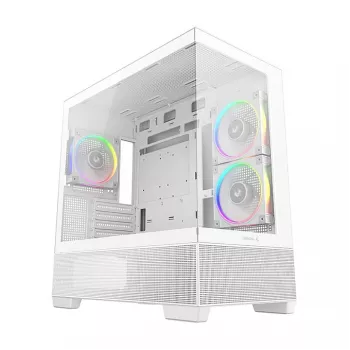 PC Midi Tower Gehäuse DeepCool CG380 3F WH — Weiß, 235×437×451 mm, unterstützt 2,5 Zoll/3,5 Zoll, Netzteil unten, 3x 120 mm Lüfter vorinstalliert
