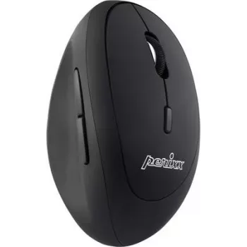 Perixx PERIMICE-719, kleine kabellose ergonomische Maus, für Rechtshänder, Schwarz