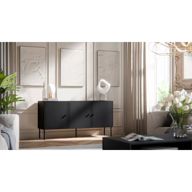Cama 3D Kommode PALAZZO BIS 151x40x75 matt schwarz