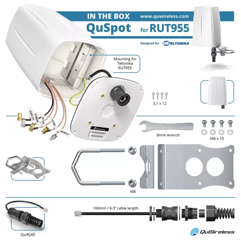Omni-directional antenna QuWireless A955S 7 dBi