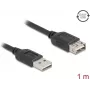 USB A auf USB A Kabel DELOCK 81512 — USB 2.0, 1 m, schwarz, vergoldete Kontakte