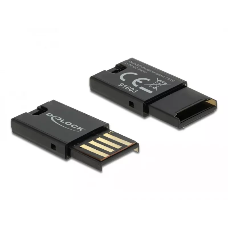 DeLOCK USB 2.0 Kartenleser Schwarz Micro SD MicroSDHC MicroSDXC 480 Mbit/s