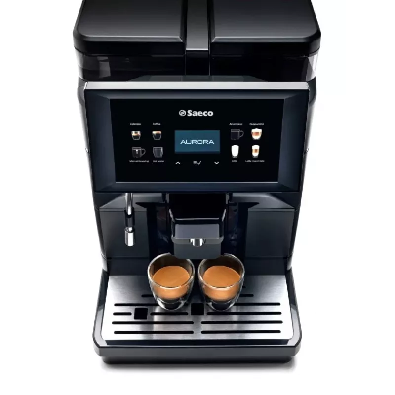 Kaffeevollautomat Saeco AURORA M2 — 1900 W, 4 L Wassertank, 1,2 kg Bohnenbehälter, integriertes Mahlwerk und Milchaufschäumer, TFT-Touchdisplay