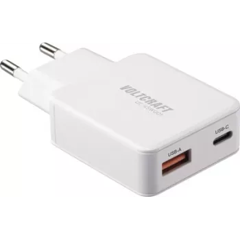 Voltcraft UC-1C1A45W01 USB-Ladegerät USB-C USB-A Schnellladung PD 3.0 Weiß (VC-17009805)