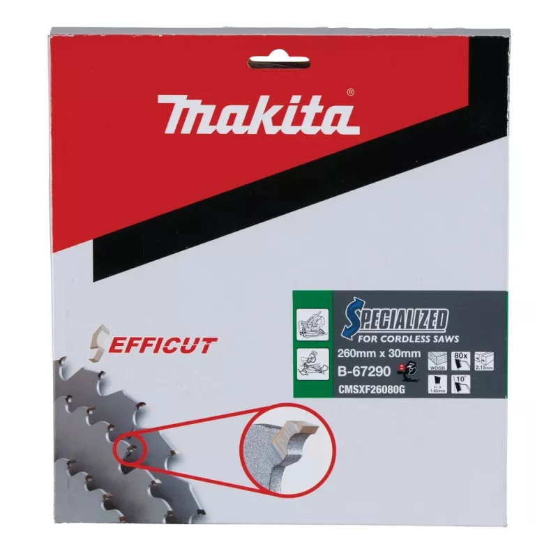 T.C.T.-Sägeblatt 260X2.15X30mm 10° T80 EFFICUT