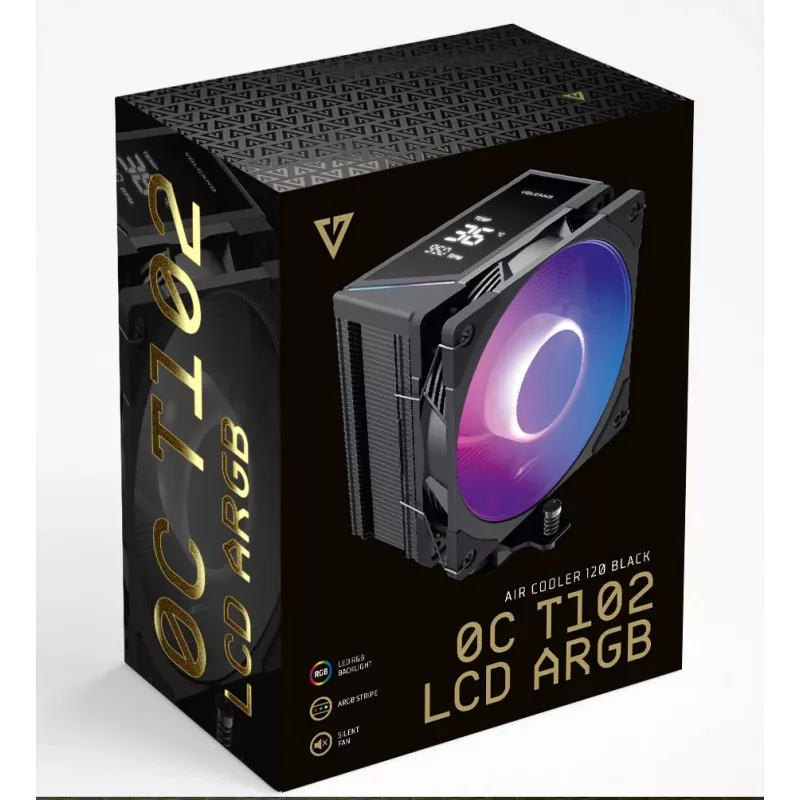 MODECOM Volcano 0C T102 LCD ARGB Prozessorluftkühler 12 cm Schwarz
