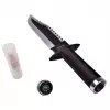 Feststehendes Überlebensmesser Cinema Classic CC-H2 — 400 mm Gesamtlänge, 250 mm Stahlklinge, glatt und gezahnt, schwarzer Griff, inklusive Lederscheide