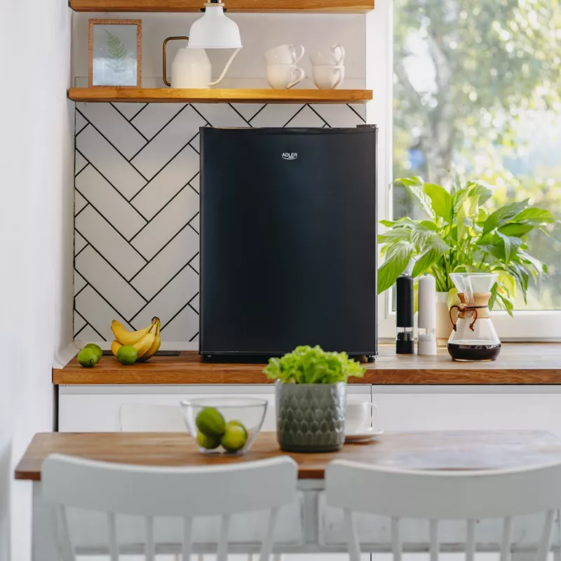 Adler Kühlschrank | AD 8097 | Energieeffizienzklasse E | freistehend | Kühlraum | Höhe 63,2 cm | Kühlfach-Nettoinhalt 58 l | 39 dB | Schwarz