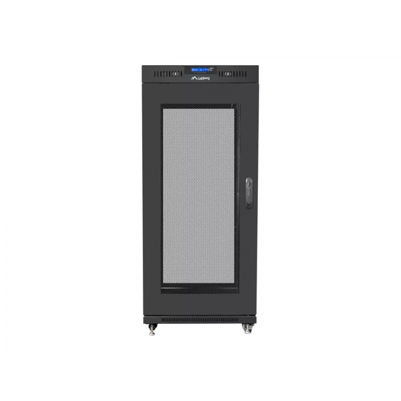 Installationsschrank Rack 19 27U 600x800 schwarz, perforierte Tür LCD (Flachpack)