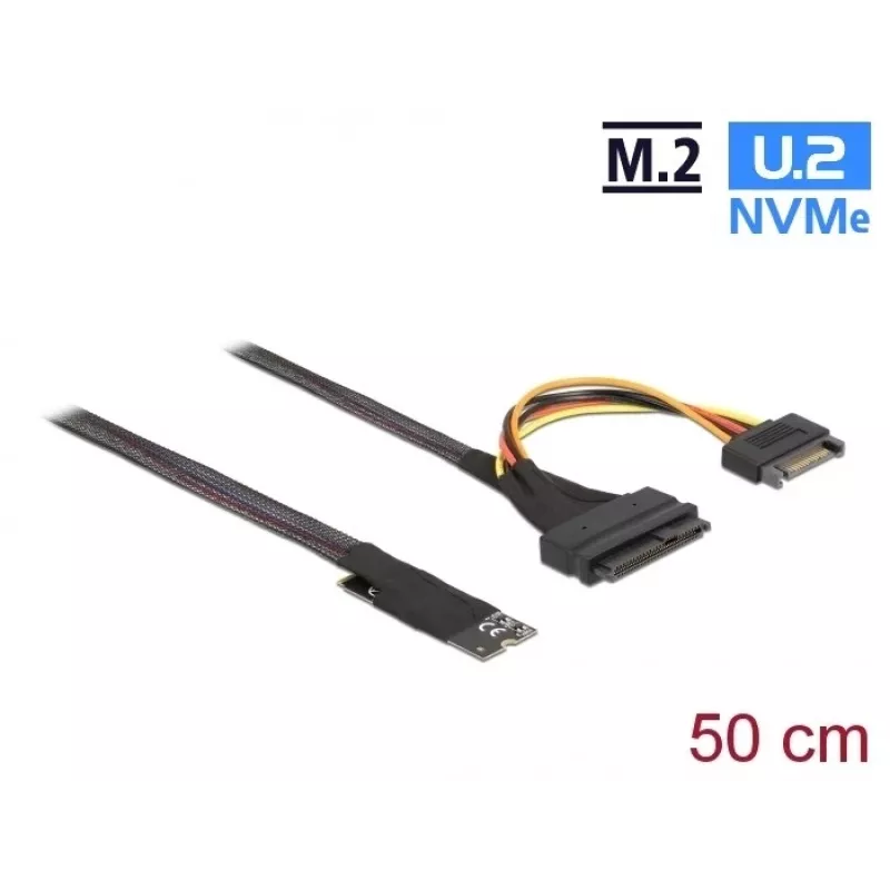 DeLOCK M.2 Key M auf U.2 SFF-8639 NVMe-Adapter mit 50 cm Kabel