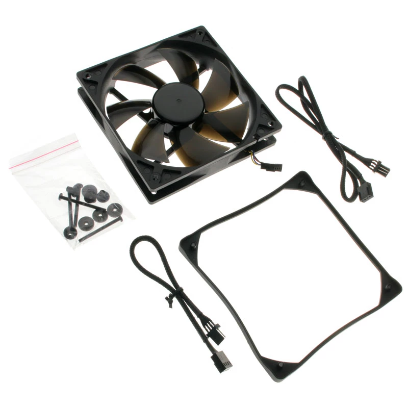 Gehäuselüfter NoiseBlocker SchwarzSilentPro PLPS 120 mm, 1500 U/min, 100 m³/h, 4,5 V, schwarz