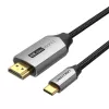 Vention USB-C-zu-HDMI-Kabel CRBBH – 2 m, 4K@60Hz, schwarz, USB-C zu HDMI