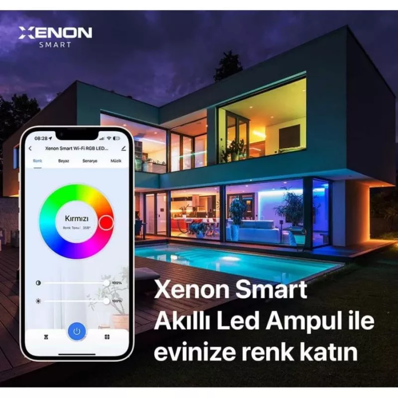 XENON Smart X7021 Smart LED RGB Birne, 9 W, Wi-Fi, Bluetooth, Weiß