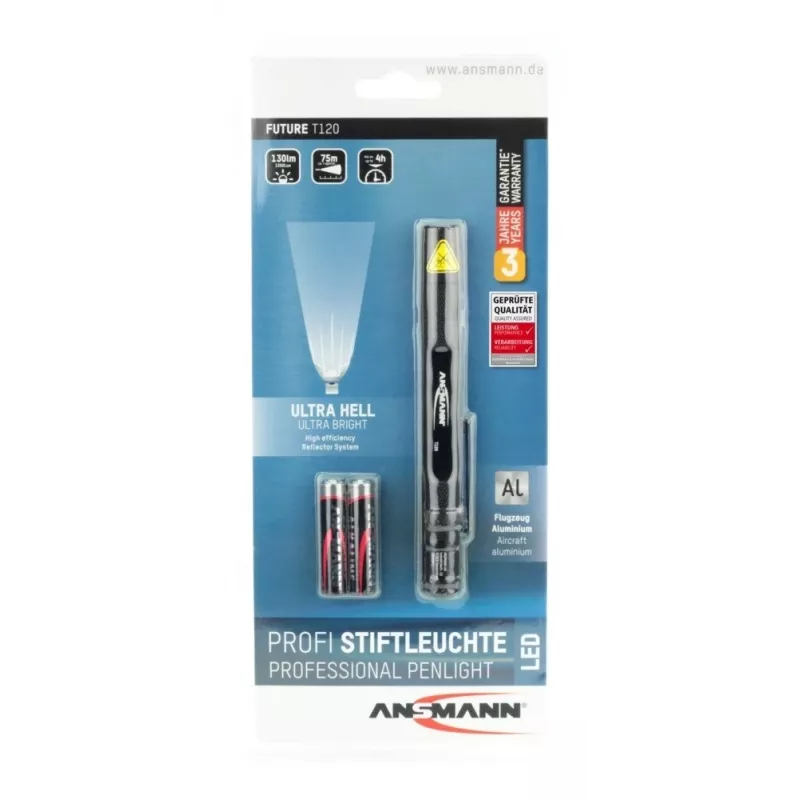 Ansmann Future T120 Schwarz Stift-Taschenlampe LED