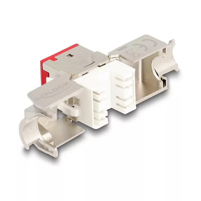 DeLOCK Keystone-Modul 88115 Flach Rot RJ-45 10 Stück