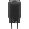 USB-C Fast Charger Nano, PD, GaN, 65 Watt, USB-C Braided Kabel (schwarz, 1x USB-A, 2x USB-C PD, Quick Charge 3.0, 1 Meter Kabel)