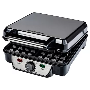 Waffeleisen Ravanson GR-7030 — 4 Waffeln, 1100 W, antihaftbeschichtete Platten, einstellbarer Thermostat, kühlbleibender Griff