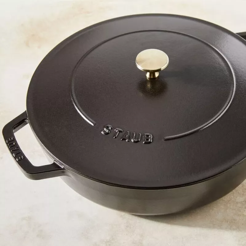 Sauteuse ZWILLING STAUB BRAISERS rund 28 cm, schwarz, Boden-Ø 22,2 cm