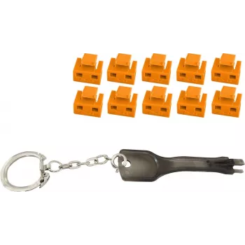 RJ45-Port-Blocker ShiverPeaks BS08-01035 — 1 Schlüssel, 10 orange Sperren