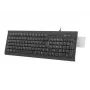 Kabelgebundene Full-Size-Tastatur NATEC Moray ES mit USB, Spanisch QWERTY, 105 Tasten, ID-Kartenleser, 1,5 m Kabel, Schwarz