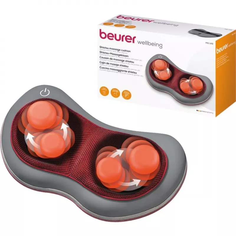 Beurer Massager MG 149 grau-rot mit Wärme und Vibration, Modell 64303