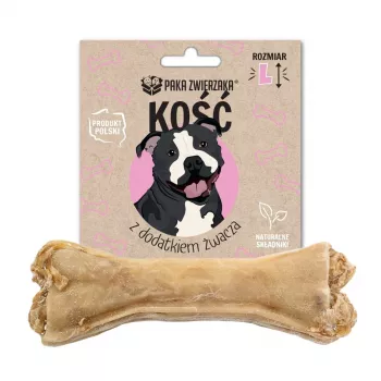 Hundekauknochen PAKA ZWIERZAKA L 13,5 cm, 70 g — Zahnpflege-Snack mit Pansen, Rindfleischgeschmack