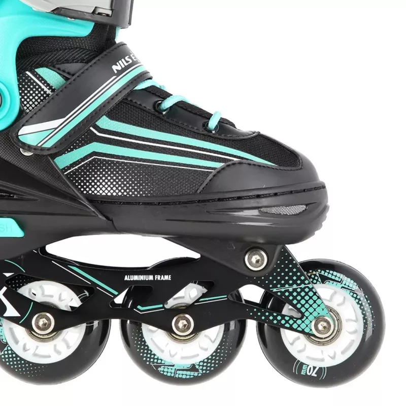 Nils Extreme NH18190 2IN1 Skates SCHWARZ/BLAU GR. M (34-38) Mit austauschbaren Hockeyskates