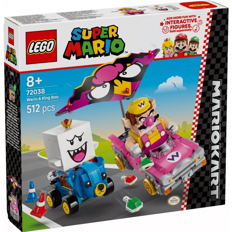 LEGO Bauspielzeug-Set 72038 Super Mario Mario Kart Wario King Buu Huu – Charakterfiguren und Streckenelemente