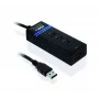 USB 3.2 Gen 1 Type-A 4-Port Hub IBOX IUH3FB, 5000 Mbit/s, schwarz, 0,5 m Kabel