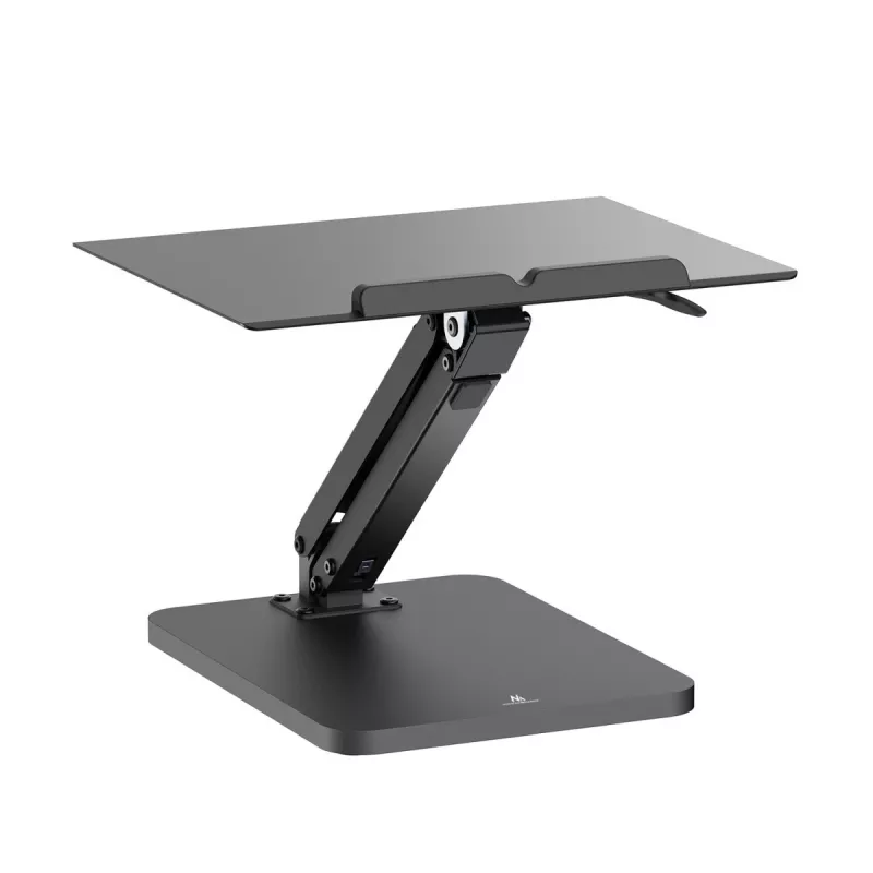Maclean Schreibtischständer für Monitor oder Laptop, Gasfeder, für stehendes und sitzendes Arbeiten, schwarz, MC-493