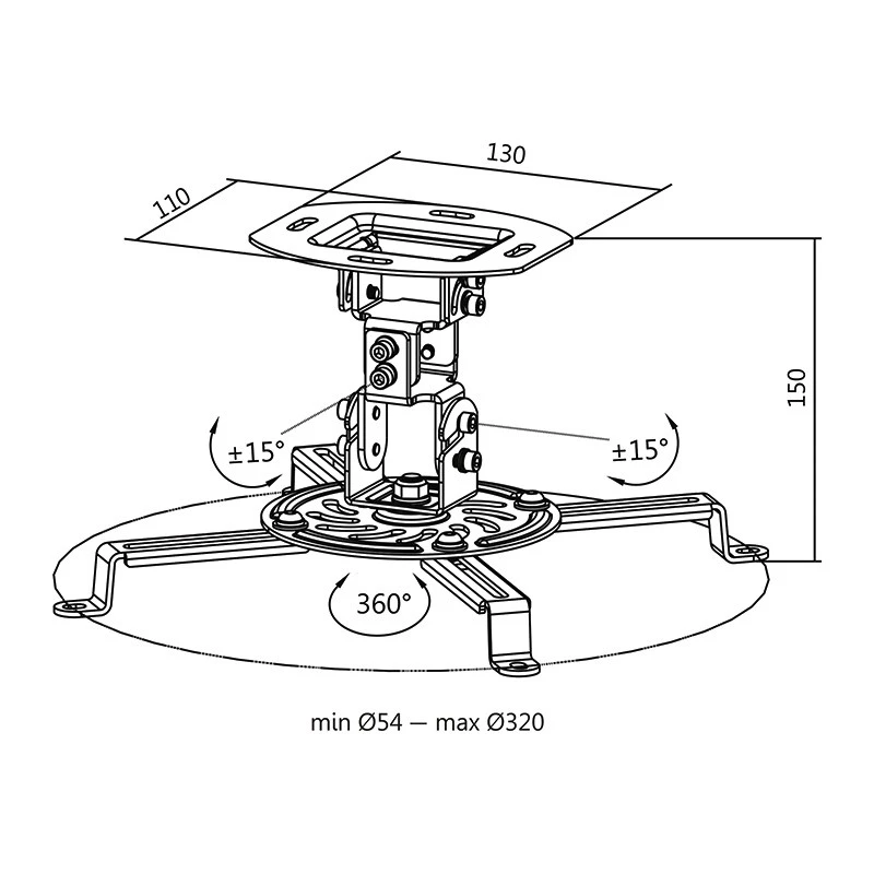 LogiLink BP0057 Deckenhalterung für Projektoren, Weiß