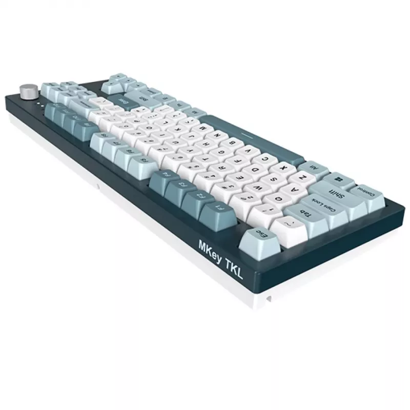 Montech MKey TKL Tastatur Gaming USB Dunkelgrau, Hellblau, Weiß