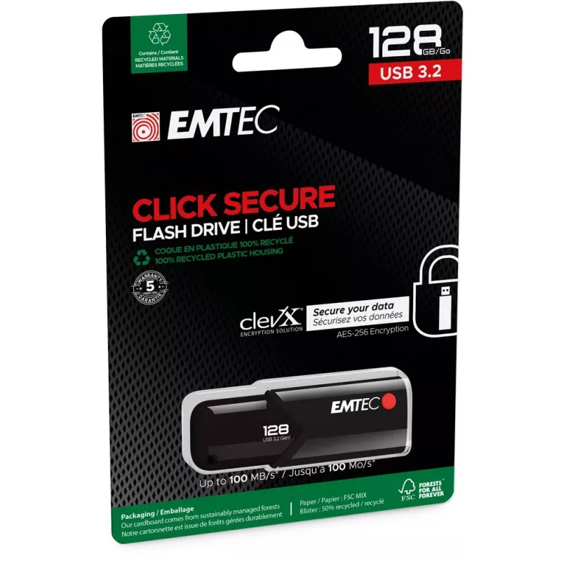 USB-Flash-Laufwerk Emtec 128 GB USB Typ-A 3.2 Gen 2 Schwarz