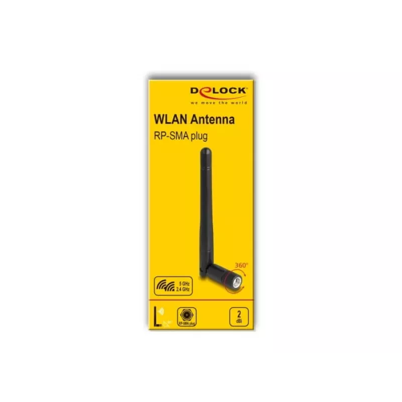 Rundstrahlantenne DeLOCK 90150 2 dBi RP-SMA 50 Ω