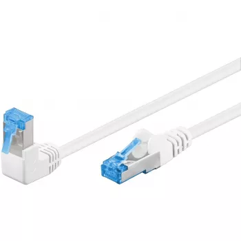 Netzwerk-Patchkabel GOOBAY 51563 Cat6a S/FTP (S‑STP) 0,5 m RJ‑45 weiß/blau