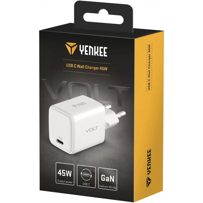 USB-C Ladegerät YENKEE G45 VOLT 45W Power Delivery 3.0, 3A Ausgang