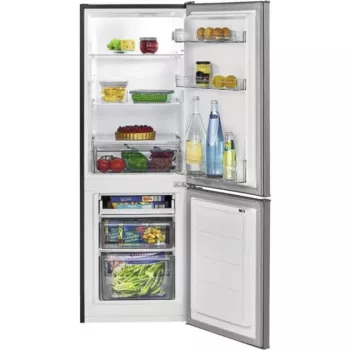 Freistehender Kühlschrank BOMANN KG 7359, 173 L (121 L Kühlteil + 52 L Gefrierteil), Edelstahl, Energieeffizienzklasse C