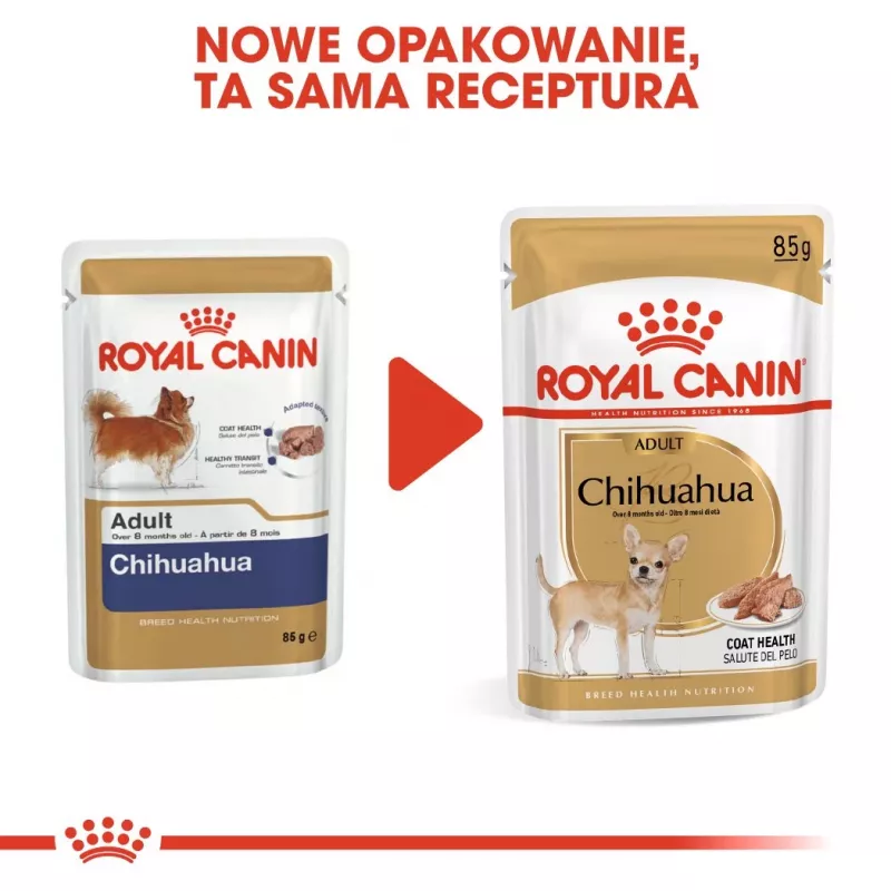 Nassfutter für Hunde Royal Canin Chihuahua Adult Beutel 85 g — Geflügel, für ausgewachsene Chihuahuas 1–1,9 kg