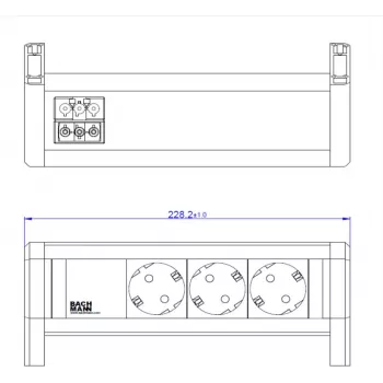 Steckdosenleiste Bachmann DESK 3xCEE 902.0292 — Desktop-Netzteil mit drei CEE-Steckdosen