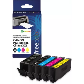 Patronenset Freecolor Canon PGI-580XXL schwarz+CLI-581XXL BK/C/M/Y