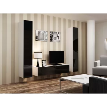 Cama TV-Ständer VIGO 140 30/140/40 weiß/schwarz glänzend